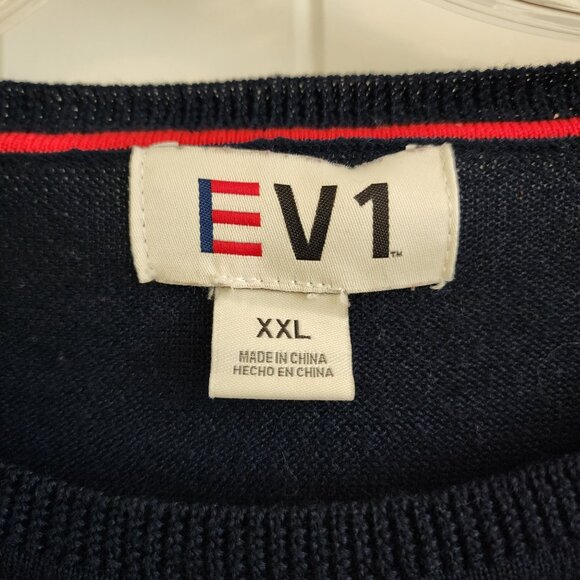 EV1 Navy Blue Crewneck Love Sweater XXL Polyester Cotton Blend Womens Lightweigh - Picture 4 of 6